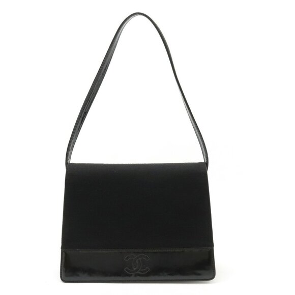 CHANEL Black Leather Coco Mark Shoulder Bag - Picture 1 of 9